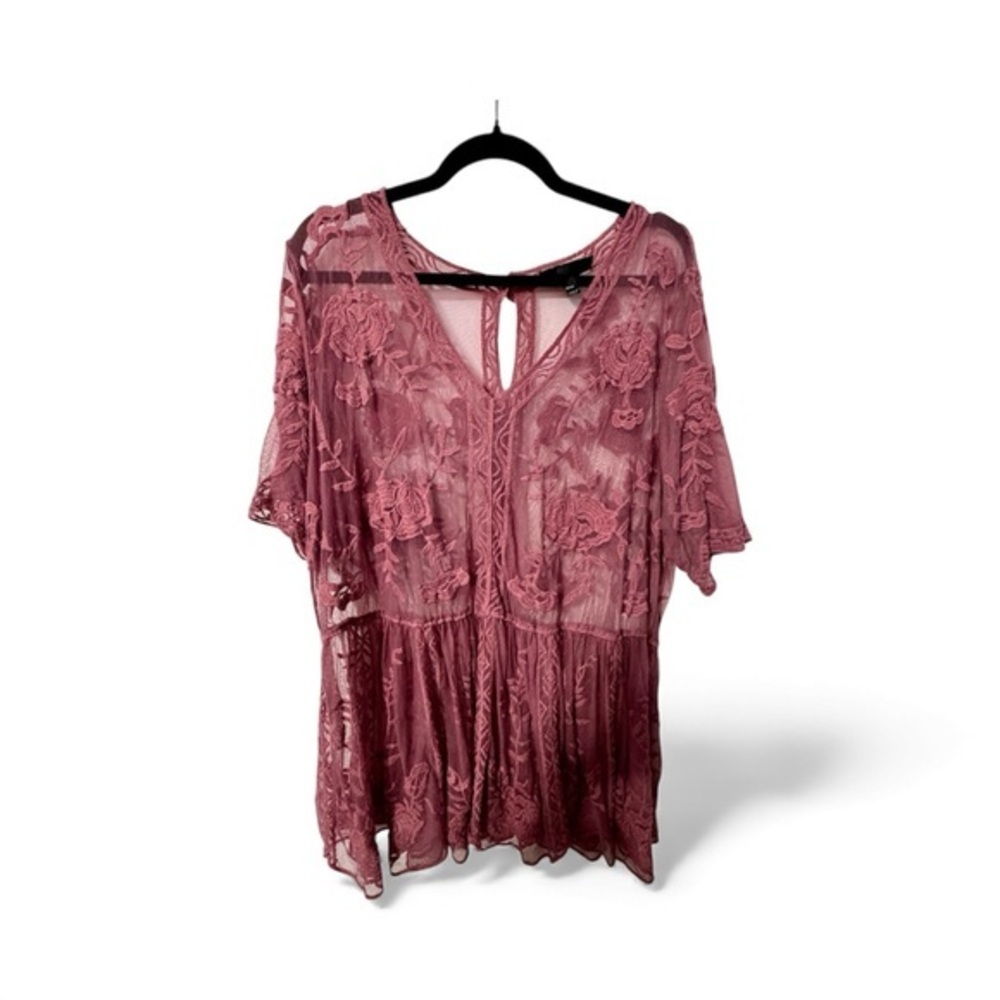 Lane Bryant Lace Blouse in Mauve 22/24
